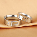 Couple Stainless Steel Rings Hollow Footprints Engrave Name Promise Bands Jewelry