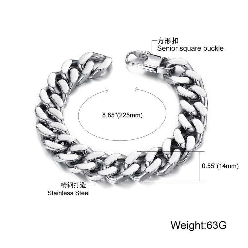 Titanium Steel Cuban Stainless Steel Male Bracelet