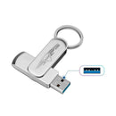 Machenike USB3.0 Type-C Micro USB 3-in-1 Flash Drive 32G 64G 128G USB Disk Mini Metal U Disk Pen Drive for Mobile Phone PC