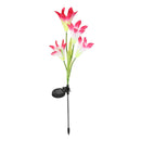 2pcs 4LED Solar Power Lily Flower Stake Light Multicolor Changing Waterproof Outdoor Garden Lamps