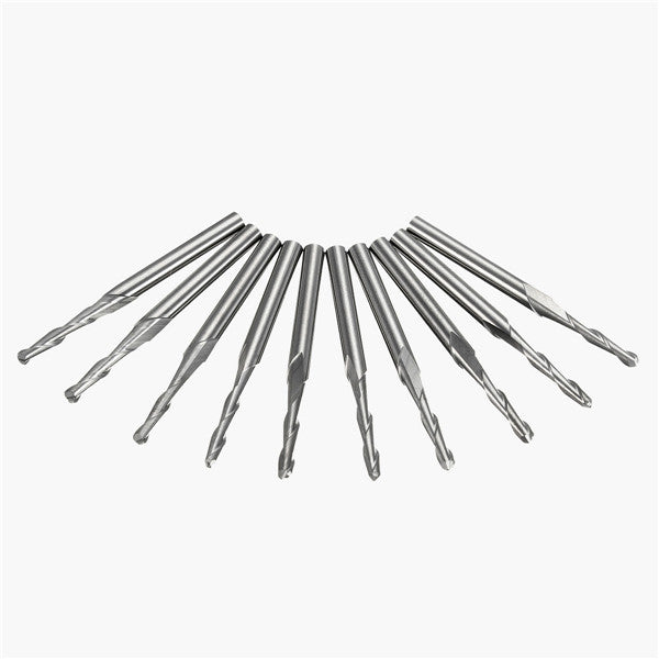 10pcs 3.175mm Shank Ball End Milling Cutter 3.175x2x12mm Mills Drill Bits
