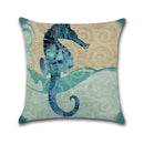 Ocean Octopus Sea House Crab Printed Cotton Linen Cushion Cover Square Sofa Car Decor Pillow Case