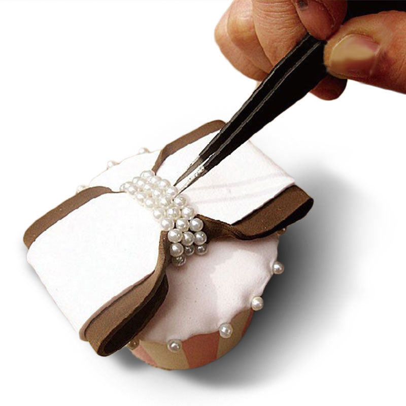 2pcs Muti-funtion Anti-static Elbow and Straight Stainless Steel Tweezer Cake Plier Sugarcraft Tool