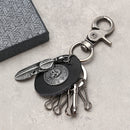 Gun Black Skull Pattern Keychain Feather Pendant Key Ring Halloween Gift for Unisex