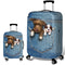 Honana Denim 3D Cute Cat Dog Elastic Luggage Cover Trolley Case Cover Warm Travel Suitcase Protector