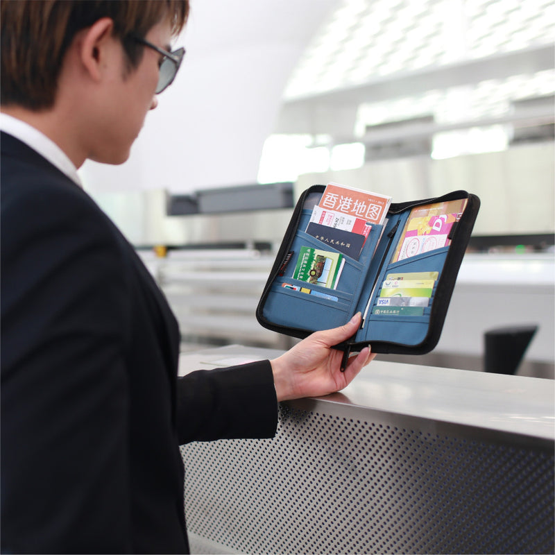 BUBM THZ-SL Travel Passport Holder Documents Organizer Money ID Card Cover Wallet Cash Pouch