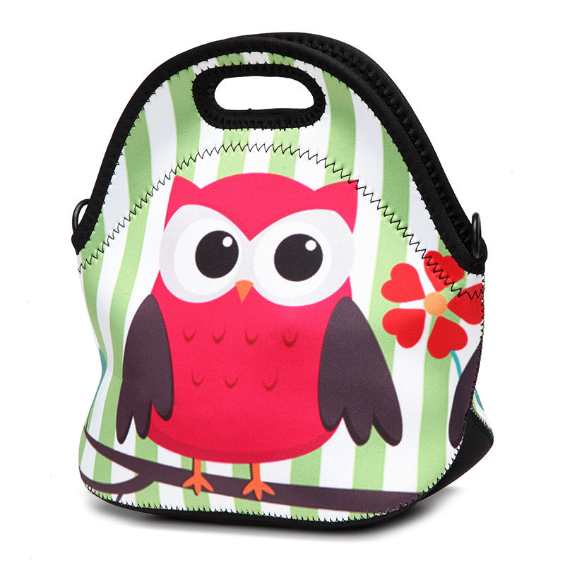 Stretchy Neoprene Insulated Lunch Bag Tote Reusable Bento Container Organizer With Shoulder Girdle