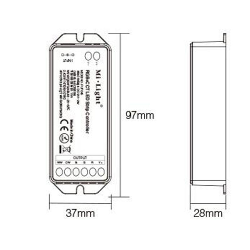 Milight FUT045 15A RGB+CCT LED Strip Controller for DC12-24V RGB RGBW RGB+CCT Light