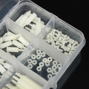 Suleve M2NH2 M2 Nylon Screw White Hex Screw Nut Nylon PCB Standoff Assortment Kit 140Pcs