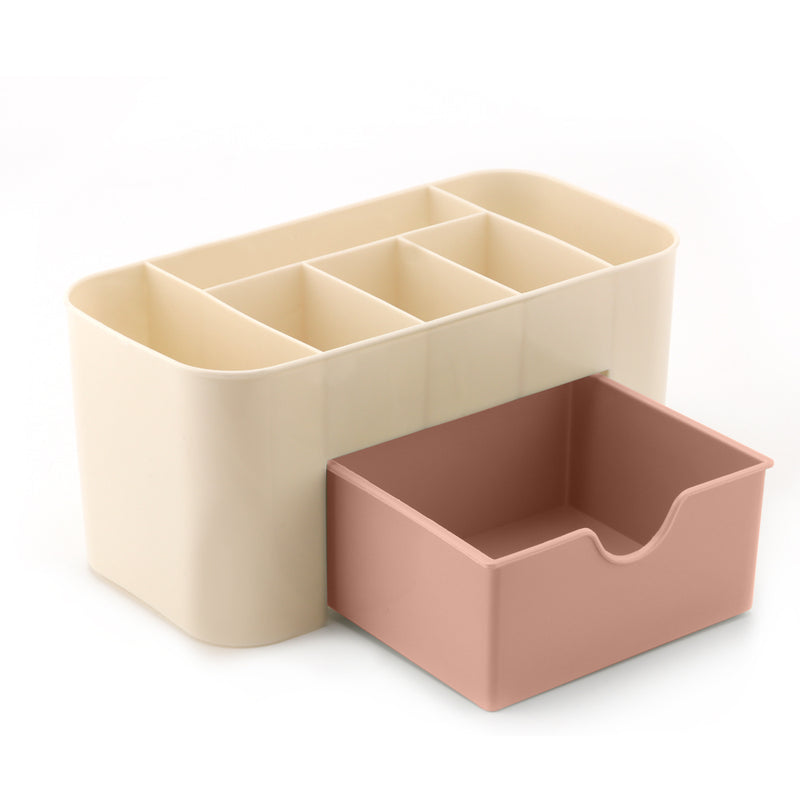 Multi-functional Plastic Cosmetic Storage Box Jewelry Box With Small Drawer Desk Sundries Storage Co