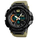 SKMEI 1343 Digital Watch Dual Display Chronograph 3 Time Waterproof Alarm Digital Quartz Wrist Watch