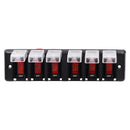 6 Gang DC 12V Waterproof Rocker Circuit Breakers Button Toggle Switch Panel For Car Boat