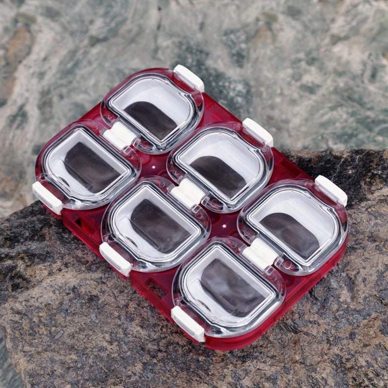 Waterproof Magnet Portable 6 Compartments Fishing Hooks Accessories Box