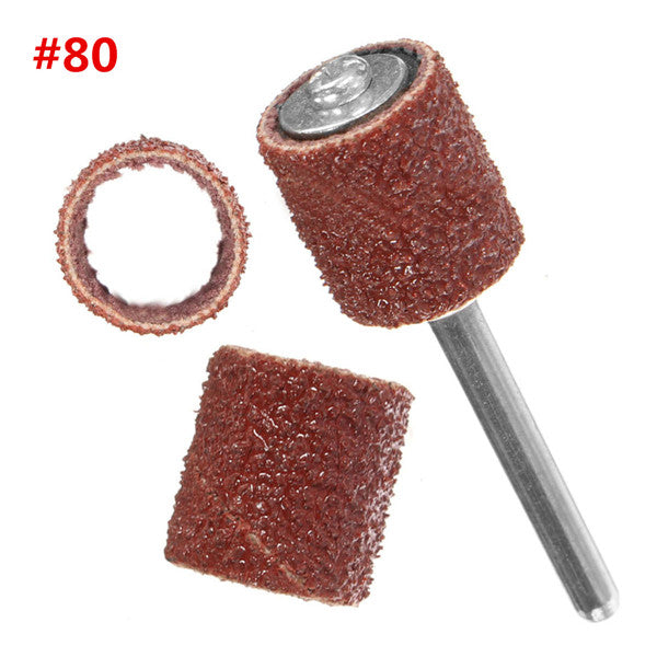52pcs 80 120 Grit Sanding Drum Sleeves Sander with 2 Mandrels for Dremel Rotary Tool