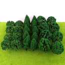 30/50Pcs Mini Green Trees Architecture Micro Landscape Scenery Railway Model Decorations