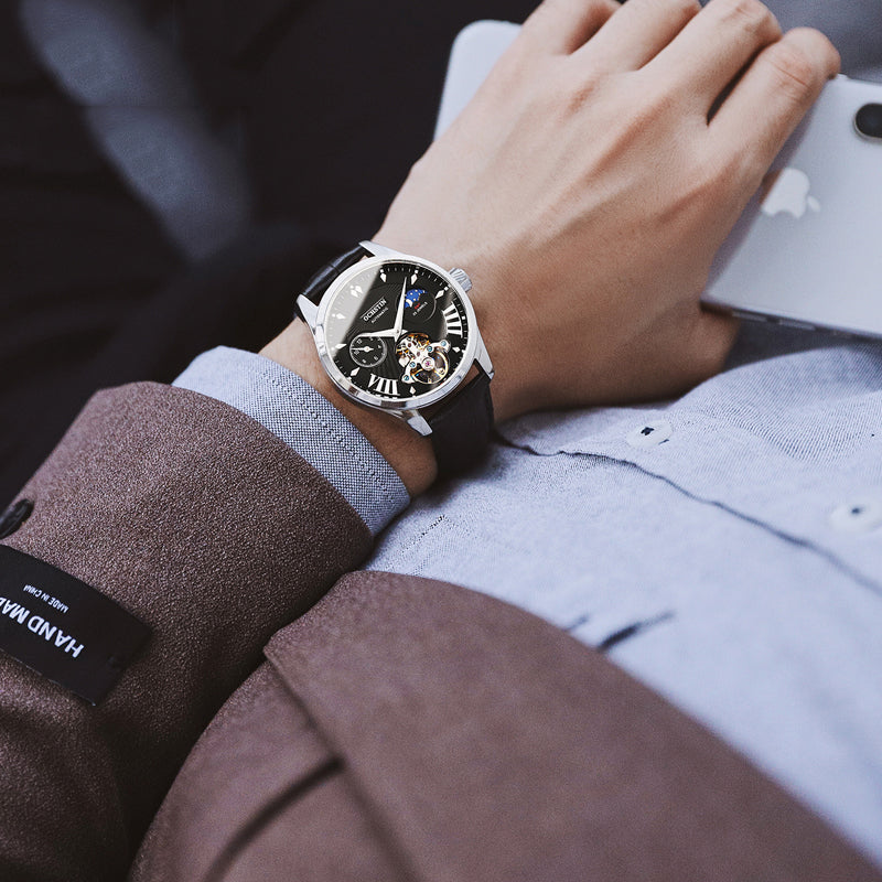 OCHSTIN GA6120 Luminous Display Moon Phase Automatic Mechanical Watch Full Steel Men Watch