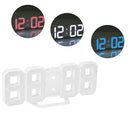 TS-S60 Upgrade Version 3D LED Clock Color Changeable Blue White Red LED Wall Clock Modern Table Living Room Digital Alarm Clock