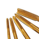 Drillpro 5pcs M3-M8 Steel Titanium Coated Machine Screw Plug Tap Straight Flute Hand Tap