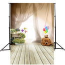 5x7FT Children Bear Balloon Wooden Floor Photography Studio Background Backdrop