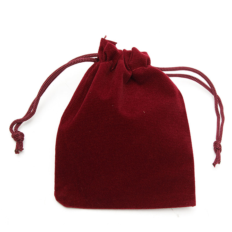 10Pcs Dark Red Drawstring Bags Wedding Party Candy Favor Gift Jewellery Pouches
