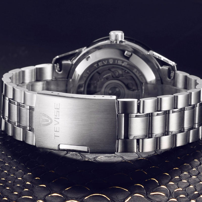 Tevise 8378 Automatic Mechanical Men Watch Count-downn Stainless Steel Wristwatch