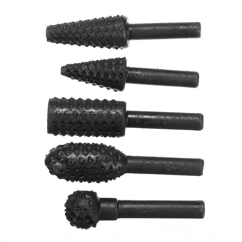 5/10Pcs Woodworking Electric Rotary File Wood Carving Root Milling Tool Cutter Grinding Head Set