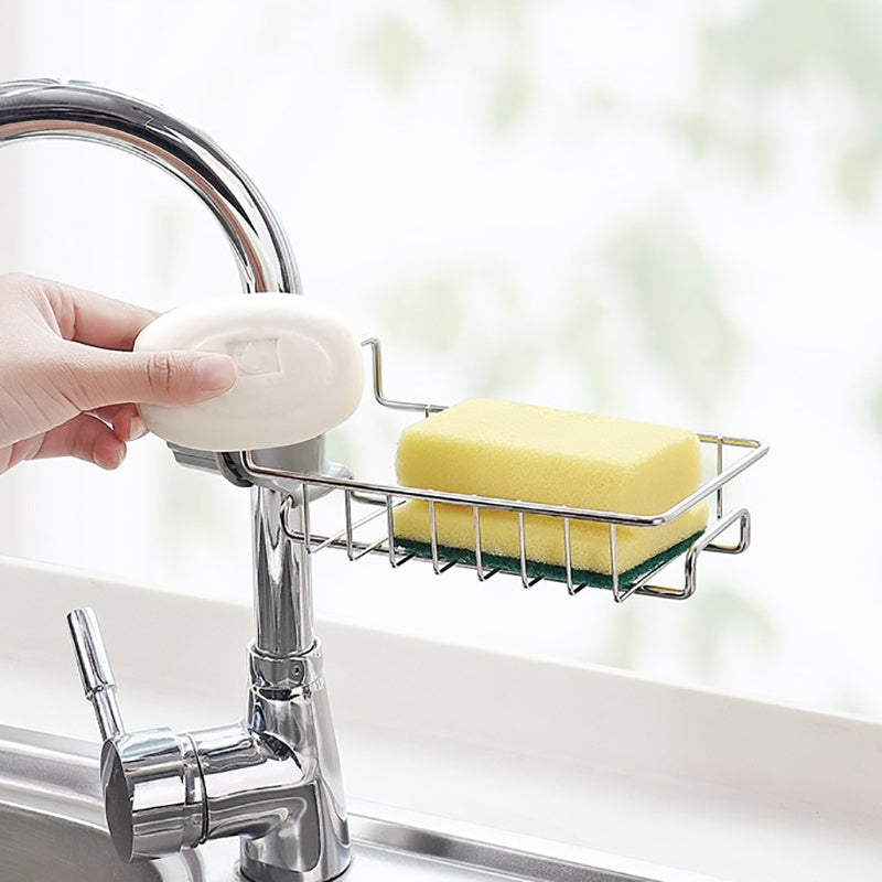 Stainless Steel Sink Tap Faucet Storage Holder Rack Bathroom Kitchen Shelf