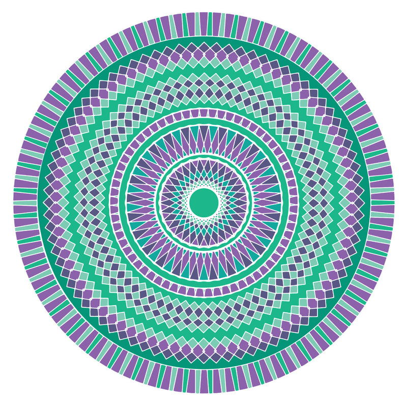 Green Blue Bohemia Mandala Pattern Carpet Soft Round Floor Mat Carpet Kids Play Mat