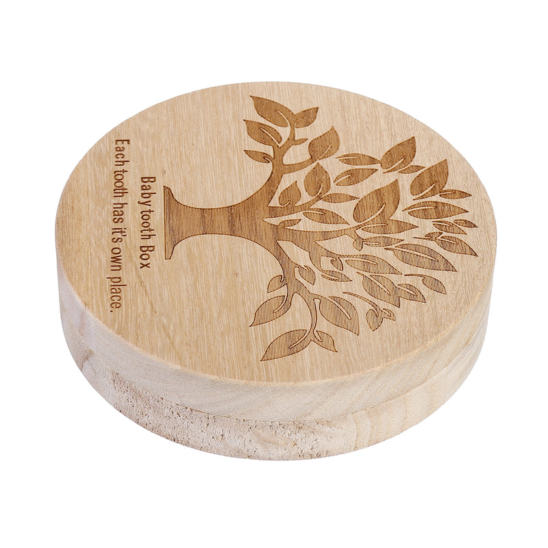 Boy Girl Kids Tooth Wooden Storage Display Box Save Milk Tooth Baby Hair Keepsake