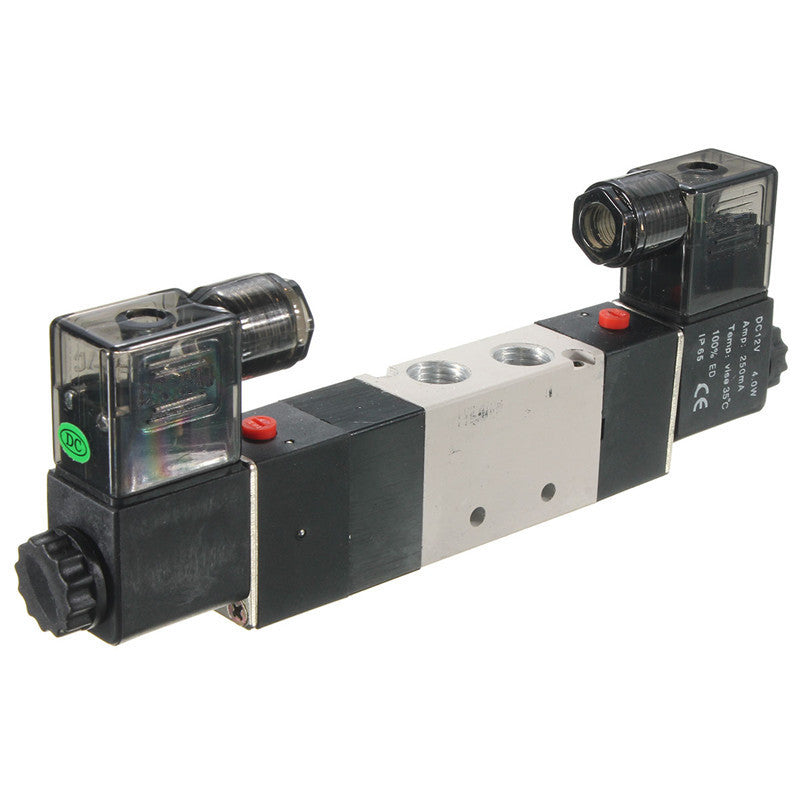 4V230C-08 DC 12V Double Head 3 Position 5 Way Pneumatic Solenoid Valve