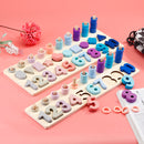 Wooden Toys Rings Montessori Math Toys Counting Board Preschool Learning Gifts