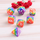 7Pcs Rainbow Dices Set Multisided Dices Polyhedral Dices Role Playing Game Gadget