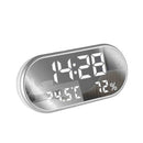 Digital USB Alarm Clock Portable Mirror HD LED Clock with Time Humidity Temperature Display Function