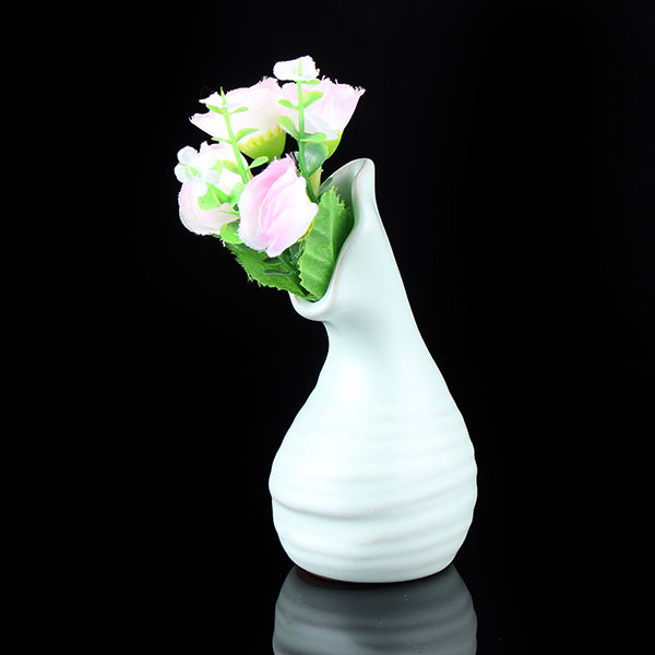 6 Patterns Ceramic Vase Ornament Handmade Flower Arrangement Pottery Flambe Glazed Decor Green