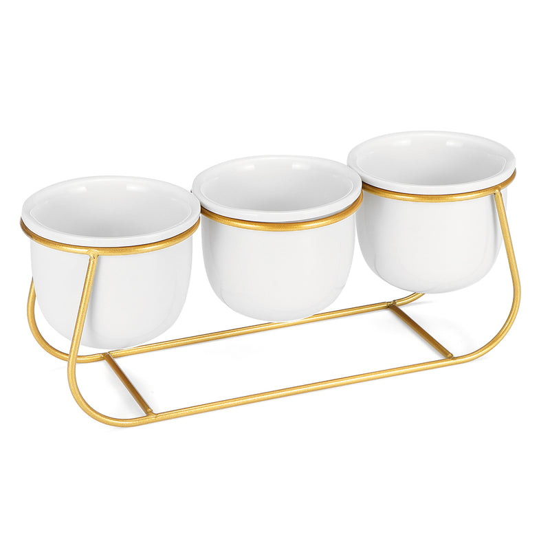 Ceramic Succulent Plant Flower Pot Bonsai Holder Home Tabletop Garden Decor With Stand