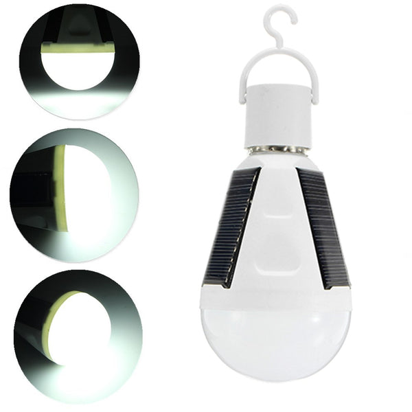 E27 7W LED Solar Charging Emergency Globe Lighting Lamp Bulb for Camping AC85-265V
