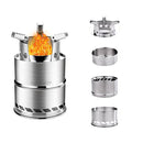 Portable Wood Burning Cooking Stove Collapsible Stainless Steel Alcohol Outdoor Cooking Furnace