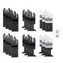 Drillpro 22Pcs Metal Wood Oscillating Saw Blade Multi Tool Quick Release Saw Blades Kit for Metal, Wood Plastic Cutting Oscillating Tools for Dewalt/Porter C-able/Ryobi/Fein Multi/B-osch/Dremel
