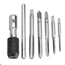 6pcs M3-M8 Tap Drill Set T Handle Ratchet Tap Wrench Machinist Tool With Screw Tap Hand
