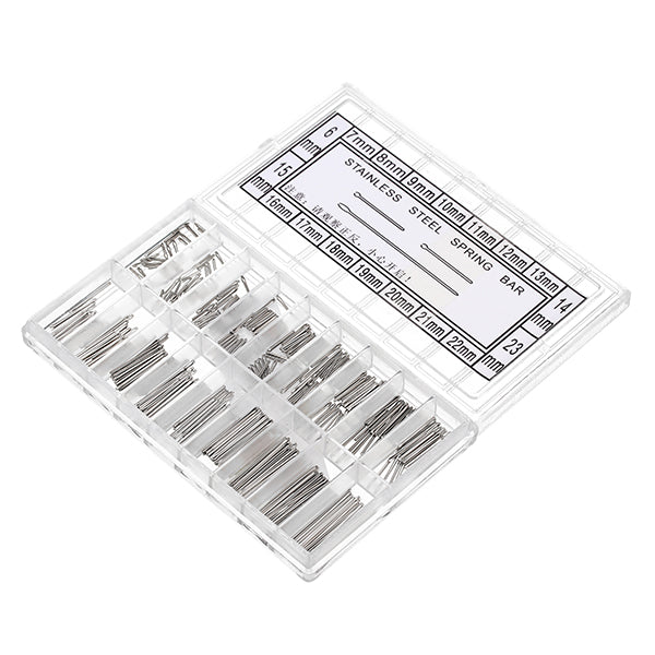360Pcs 6-23mm Open End Pins Double Flange Stainless Steel Split Pins Box for Watch