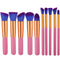 10pcs Pink Purple Soft Makeup Brushes Set Kit Eye Shadow Lips Shaping Blending Foundation Powder