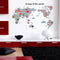 World Map PVC Wall Stickers Removable Waterproof Wall Art Decals Home Decor