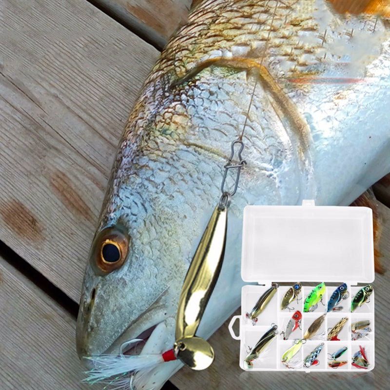 ZANLURE 21pcs/set Metal Spoon Lures Fishing Lure Set VIB Sea Fish Bass Baits Crankbait Swimbait