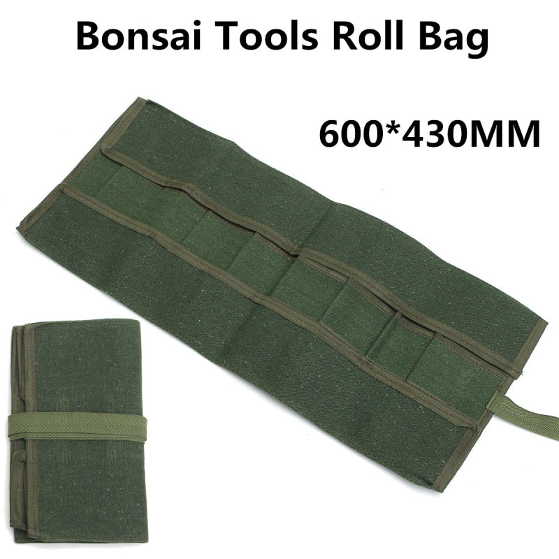 Canvas Bonsai Tool Storage Package Roll Bag Tool Organizer Case 600*430MM Green