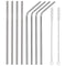 Stainless Steel Metal Drinking Straw Reusable Juice Pipe + Cleaner Brush + Box