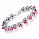 Platinum Classic Heart Micro Zircon Bracelet Fine Jewelry for Women