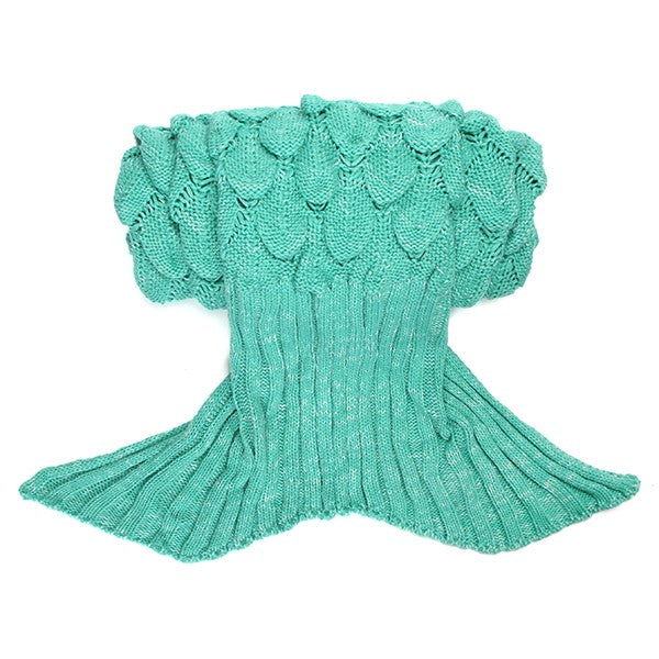 180x90 Yarn Knitting Mermaid Tail Blanket Wave Stripe Warm Bed Mat Super Soft Sleep Bag
