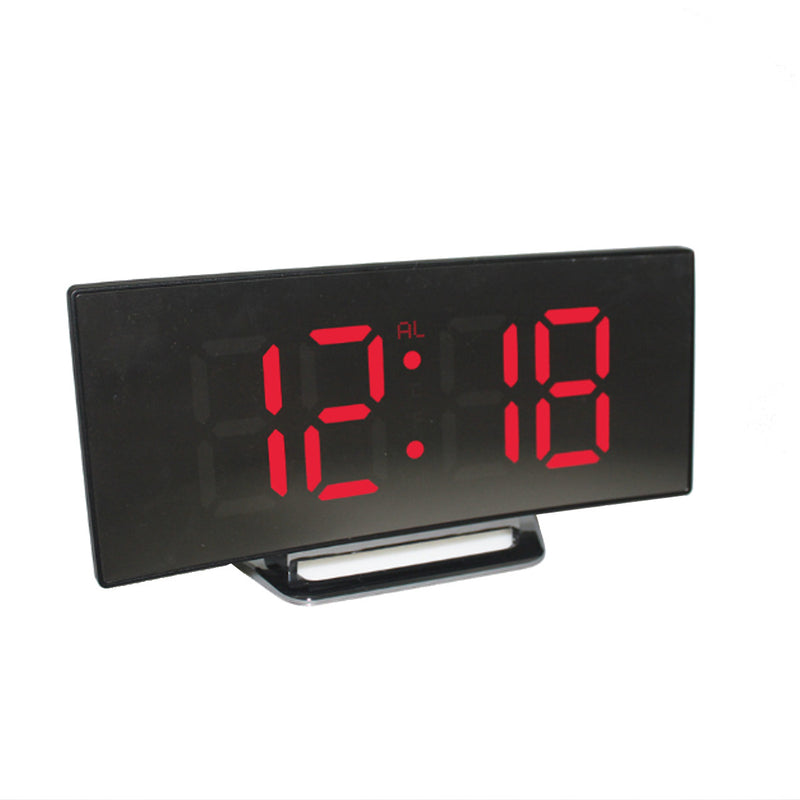 USB Rechargeable Mirror LED Alarm Clock Night Lights Thermometer Digital Clock