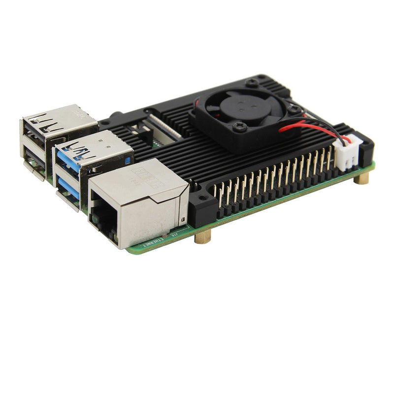 Embedded Armor Aluminum Alloy Radiator Heatsink with 5V Cooling Fan Compatible with Raspberry Pi 4B Only