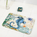 Miracille Marine Style Door Mat Floor Carpet For Living Room Sea Turtle Pattern Coral Fleece Rug